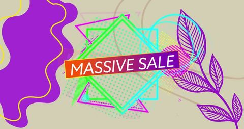 Colorful Retro Massive Sale Advertisement Banner
