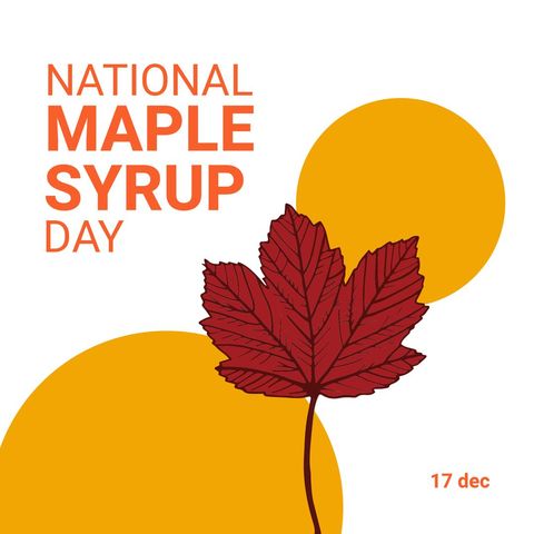 national maple syrup day illustration with maple leaf and circles - Download Free Stock Templates Pikwizard.com