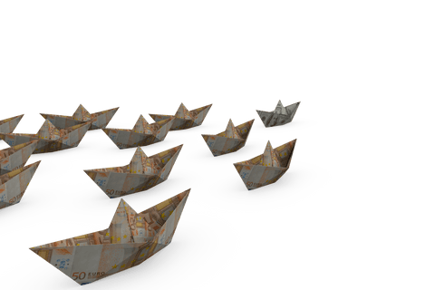 transparent origami boats crafted from euro banknotes - Download Free Stock Videos Pikwizard.com