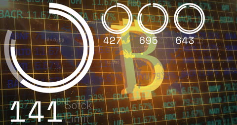 Digital Cryptocurrency Data Analytics Display in Virtual Interface