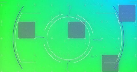 Futuristic digital interface with scanning mechanism on green background
