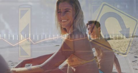 Beach Relaxation with Financial Overlay Conceptual Image