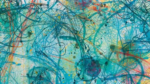 Captivating Abstract Art with Vibrant Swirling Strokes and Dots