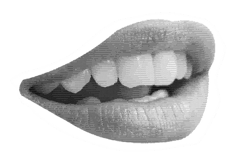Stylized Monochrome Mouth Expression With Dotline on Transparent Background - Download Free Stock Videos Pikwizard.com
