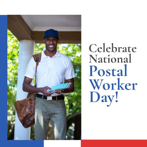 National Postal Worker Day Celebration with African American Mailman - Download Free Stock Templates Pikwizard.com