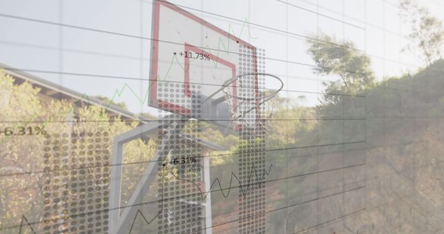 Data Trends Overlapping Outdoor Basketball Hoop - Download Free Stock Images Pikwizard.com