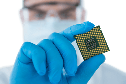 Doctor Holding Transparent Microchip in Protective Gloves - Download Free Stock Videos Pikwizard.com