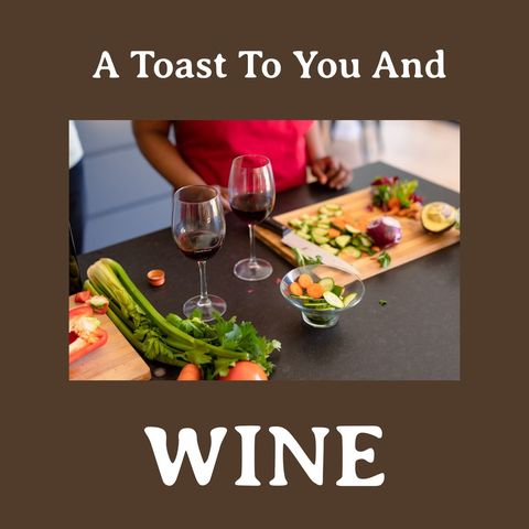 Celebrating wine with fresh vegetables and a toast