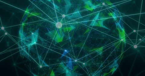 Abstract Global Network with Geometric Shapes, Digital Connectivity Concept - Download Free Stock Images Pikwizard.com