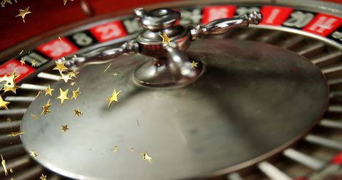 Spinning Roulette Wheel with Gold Star Overlay - Download Free Stock Images Pikwizard.com