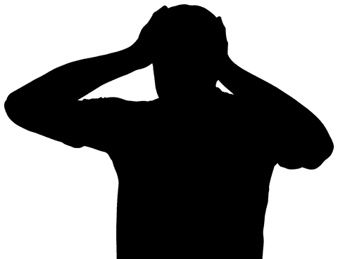 Transparent silhouette of man on clear background