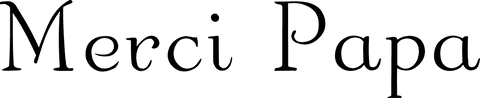 Merci papa text on transparent background