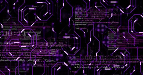 Futuristic Digital Circuit with Purple Data Interface - Download Free Stock Images Pikwizard.com