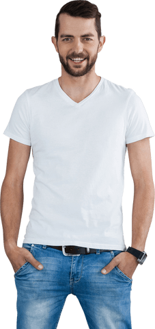 Transparent Background Smiling Man Hands in Pockets Casual Style - Download Free Stock Videos Pikwizard.com