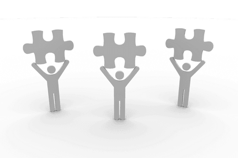 people icons holding puzzle pieces on transparent background for teamwork theme - Download Free Stock Videos Pikwizard.com