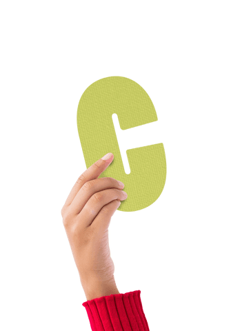 transparent hand holding green c letter for creative purposes - Download Free Stock Videos Pikwizard.com