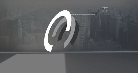 Futuristic geometric rings above cityscape with labels