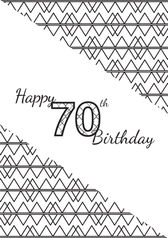 Elegant 70th Birthday Greeting on Transparent Background