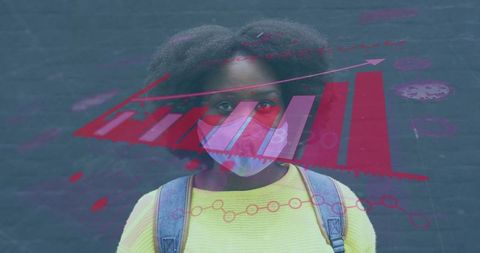 Digital Illustration of Pandemic Concept with Statistics Overlay