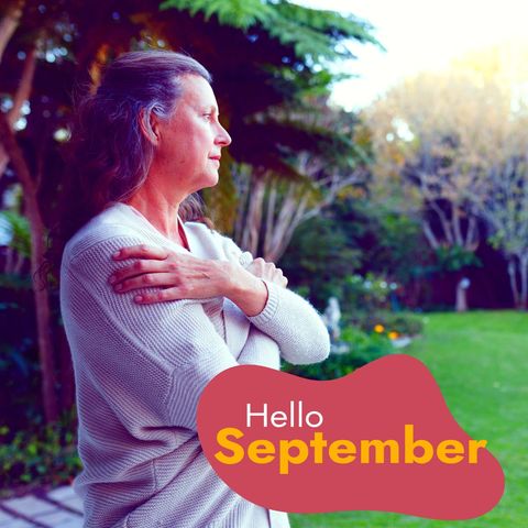 woman reflecting in tranquil garden setting for autumn - Download Free Stock Templates Pikwizard.com