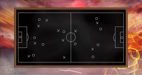 Strategic Soccer Tactics on Blackboard with Dynamic Background Scene