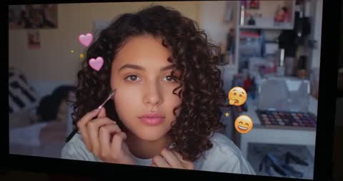 Tutorial on Under-eye Concealer Application with Emojis