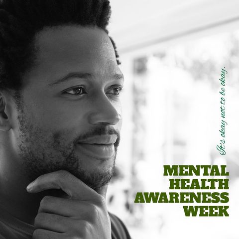mental health awareness week inspiration with thoughtful man - Download Free Stock Templates Pikwizard.com