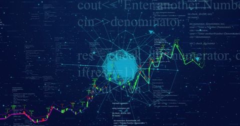 abstract data matrix and network visualization on dark background - Download Free Stock Images Pikwizard.com