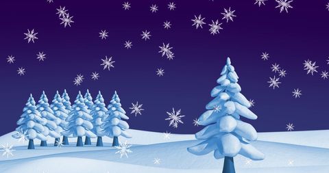 Snow-Covered Trees in Calm Winter Landscape with Snowflakes - Download Free Stock Images Pikwizard.com