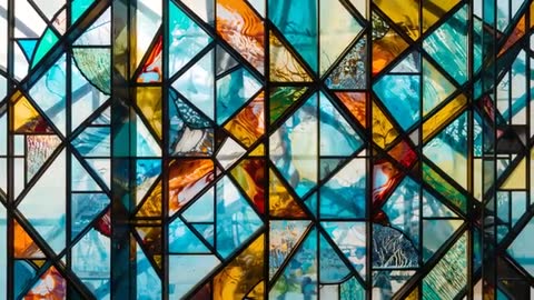 Exploring Stained Glass Window in Chapel with Illuminated Colors