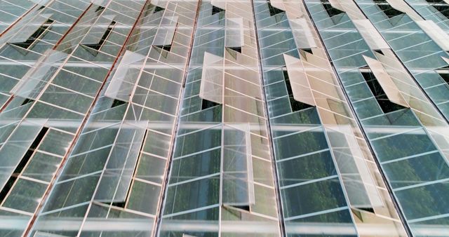 Abstract Geometric Pattern of Transparent Panels in Modern Architecture - Download Free Stock Images Pikwizard.com