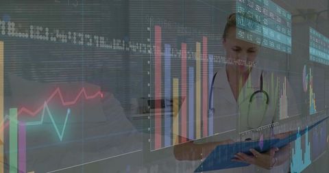 Healthcare Analyst Reviewing Medical Data with Clipboard