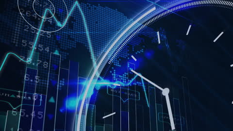 Futuristic Technology Interface with Data Visualization Elements