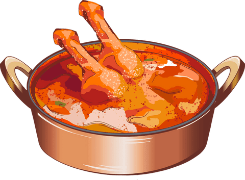 rustic copper pot with steaming red stew on transparent background - Download Free Stock Videos Pikwizard.com