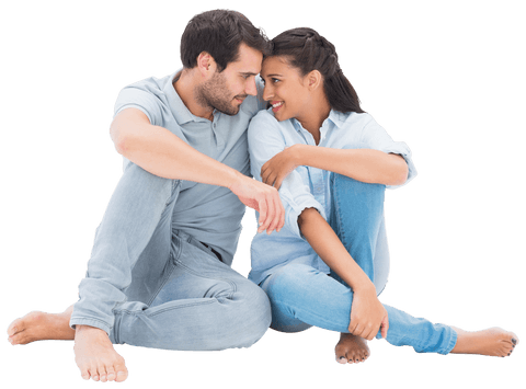 Loving Couple Sitting Close on Transparent Background - Download Free Stock Videos Pikwizard.com