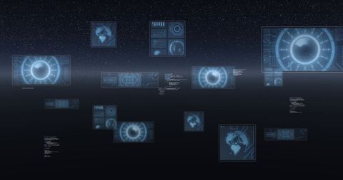 Futuristic Scope Scanning and Digital Interface in Technology Concept - Download Free Stock Images Pikwizard.com
