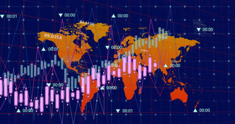 Global Financial Data Visualization on World Map