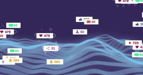 Dynamic Social Media Interface with Notifications and Analytics - Download Free Stock Images Pikwizard.com