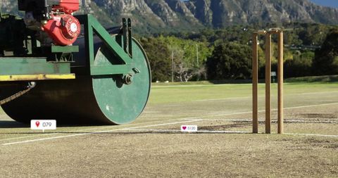 Cricket pitch preparation with social media elements