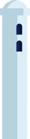 Transparent thermometer icon with blue level markers vector