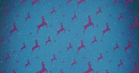 Festive Reindeer Pattern with Snowflakes on Blue Background - Download Free Stock Images Pikwizard.com