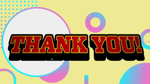 Thank You Text Banner on Abstract Geometric Background