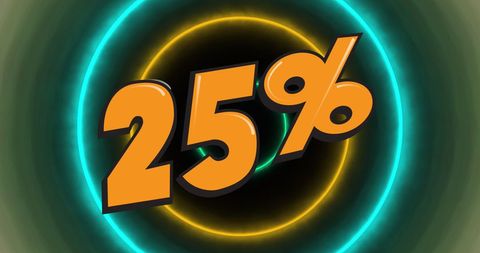 Vibrant 25 percent discount neon circle display