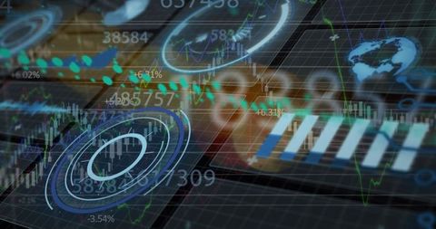 Futuristic Interface with Data Visualization and Analytics