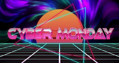 Retro Futuristic Cyber Monday Digital Design