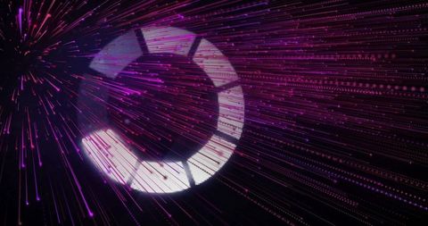 Futuristic Digital Spinner with Radiating Magenta Lights