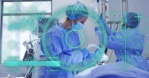Advanced Medical Analysis in Operating Room with Data Interface - Download Free Stock Images Pikwizard.com
