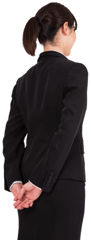 Back View of Businesswoman on Transparent Background