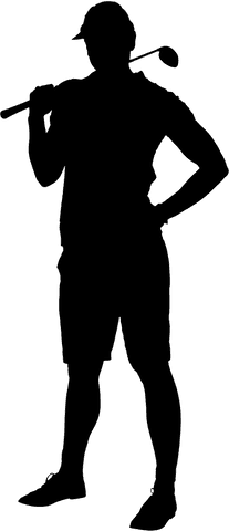 Silhouette of Woman Holding Golf Club on Transparent PNG