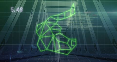 Futuristic Bull Head and Data Visualization over Server Racks - Download Free Stock Images Pikwizard.com